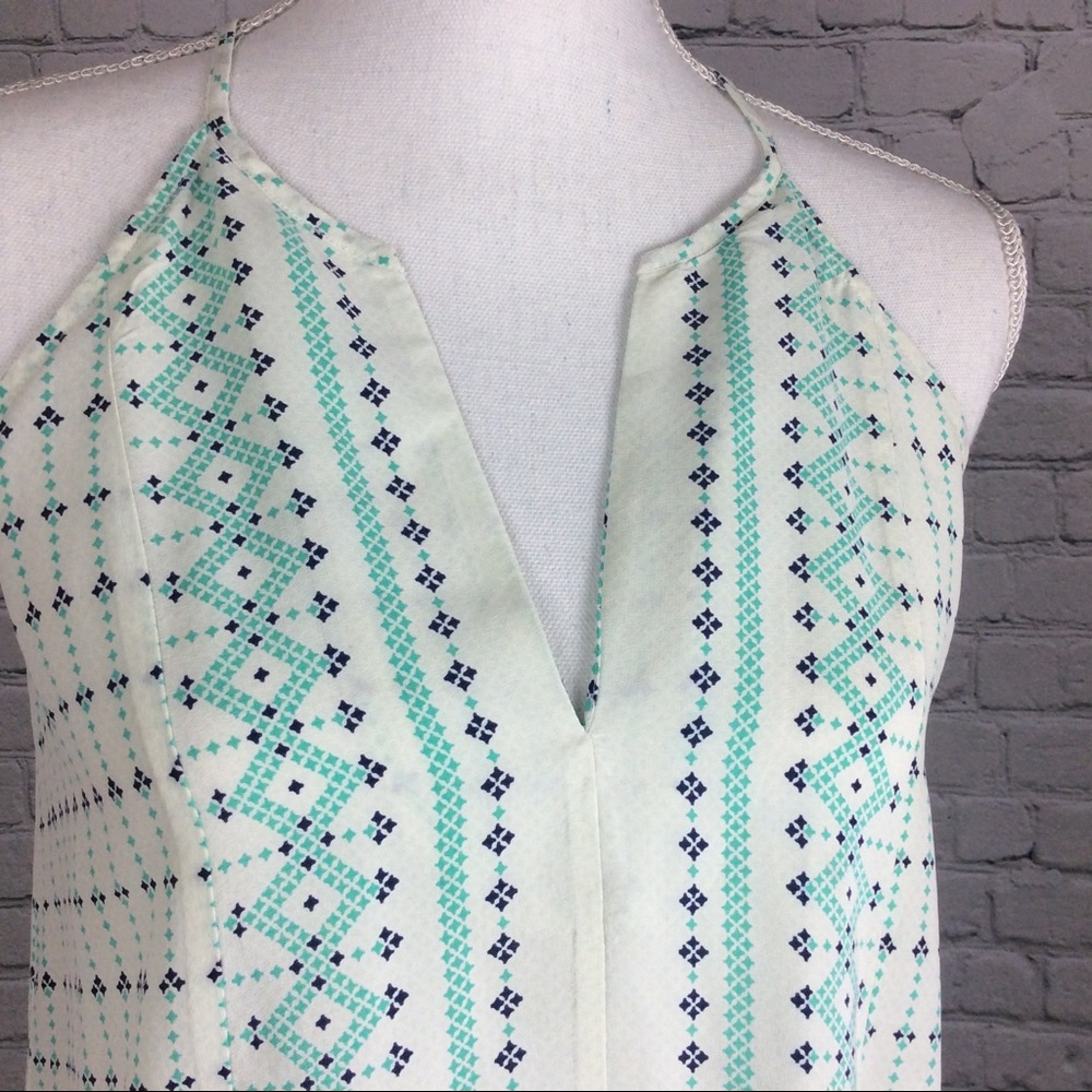 Boho Print, V-neck, Silk Tank